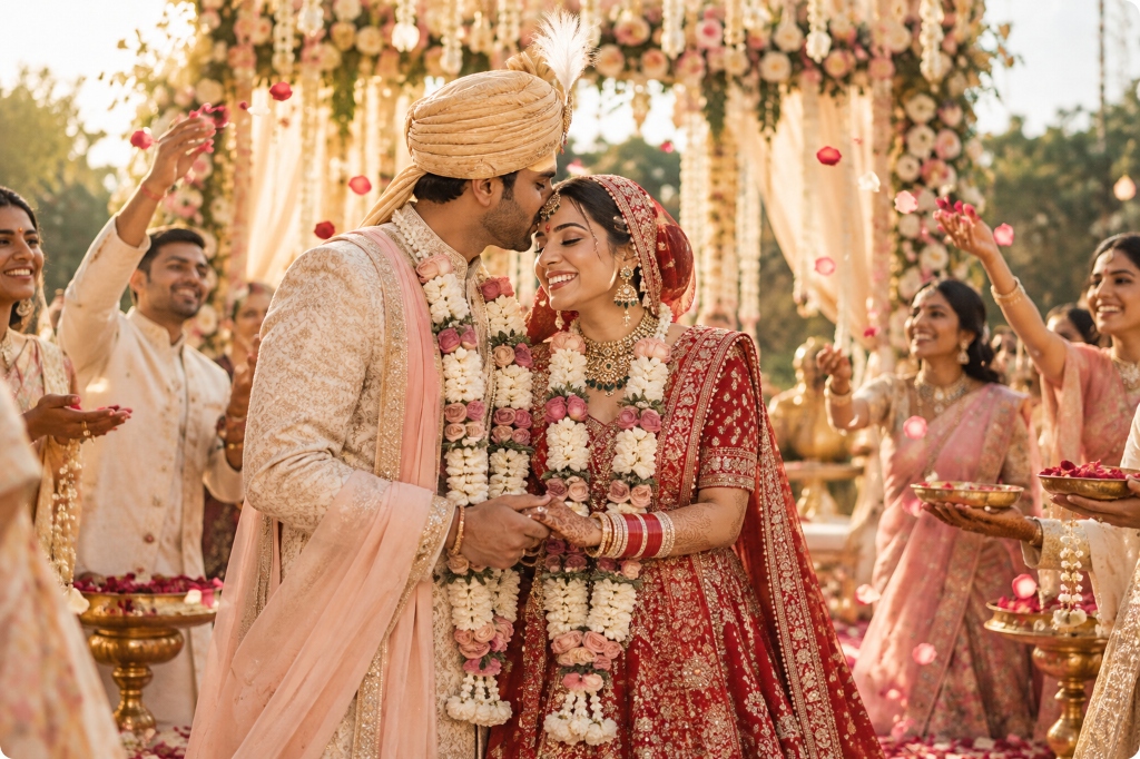 Destination wedding couple moment